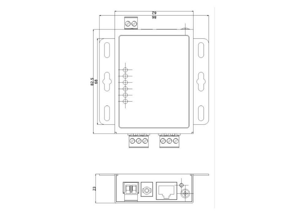 Y202-R Dimensions (Dual Identical Ports)